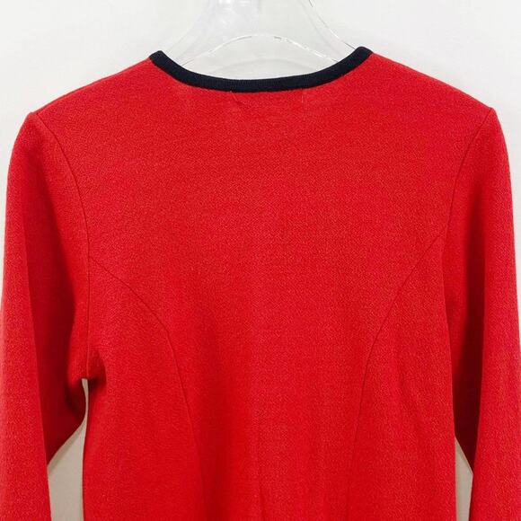 LIZ CLAIBORNE Red Wool Blend Gold Button Cardigan Sweater - Picture 7 of 8